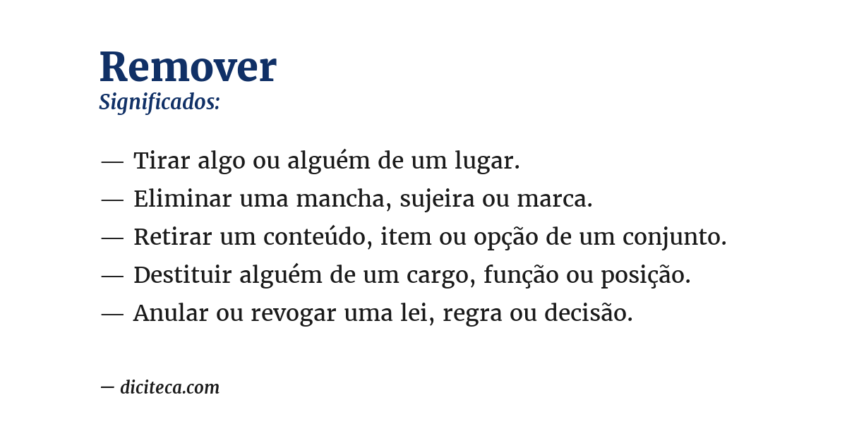 Significado de remover