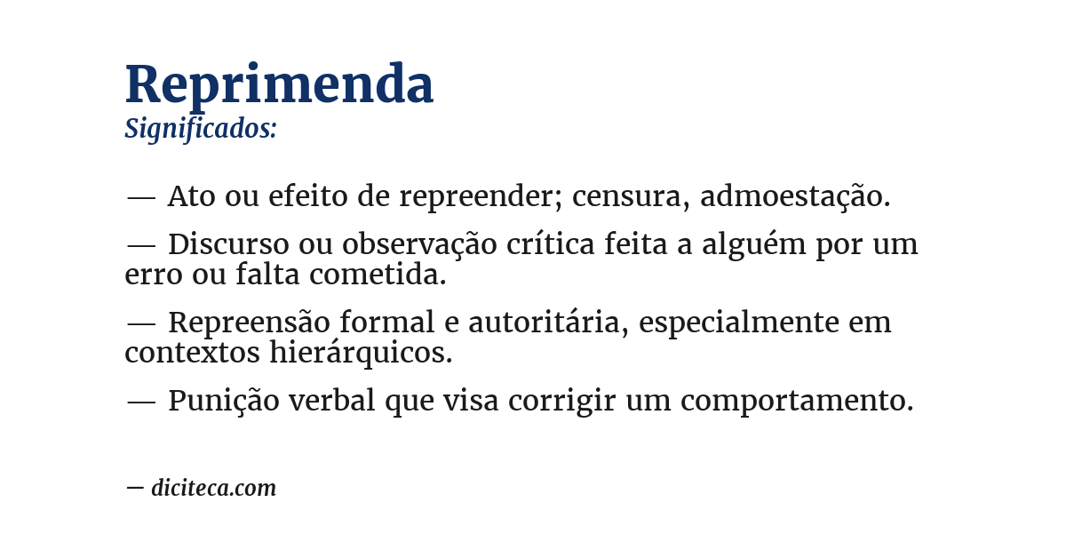 Significado de reprimenda