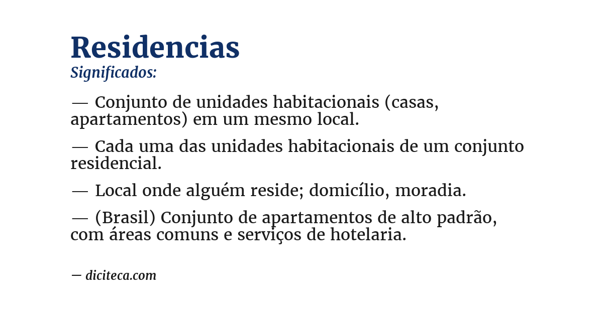 Significado de residencias