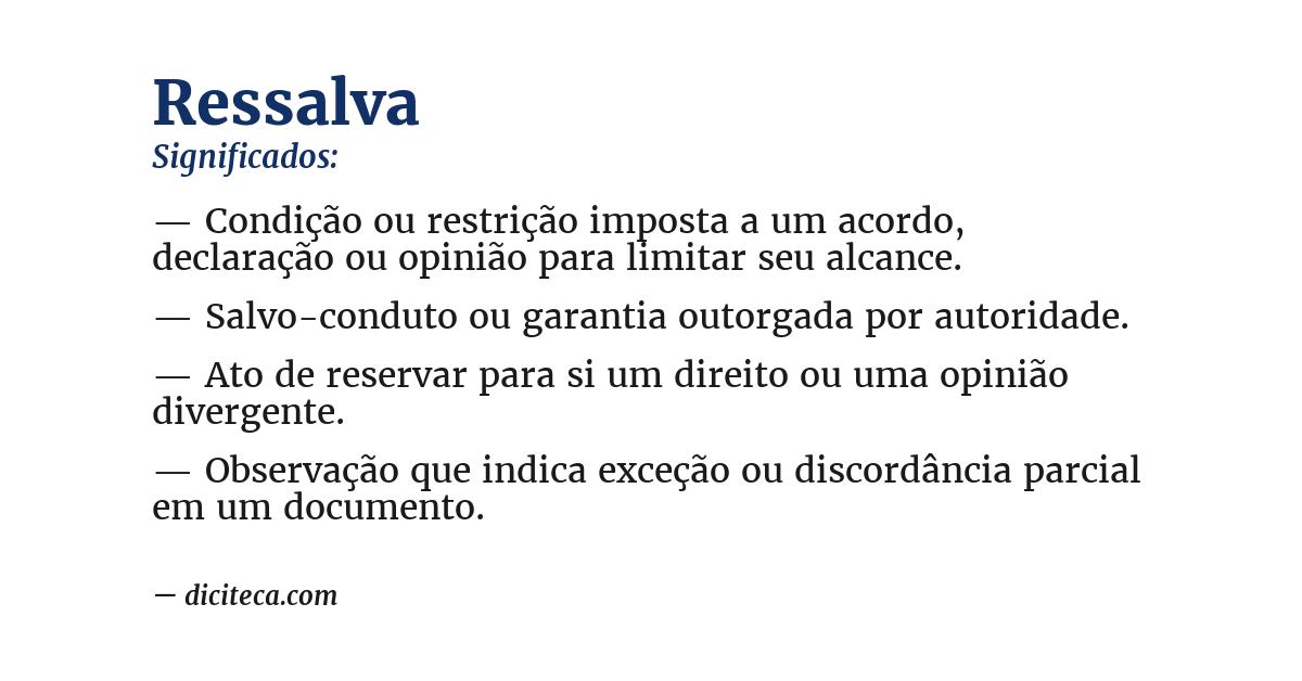 Significado de ressalva