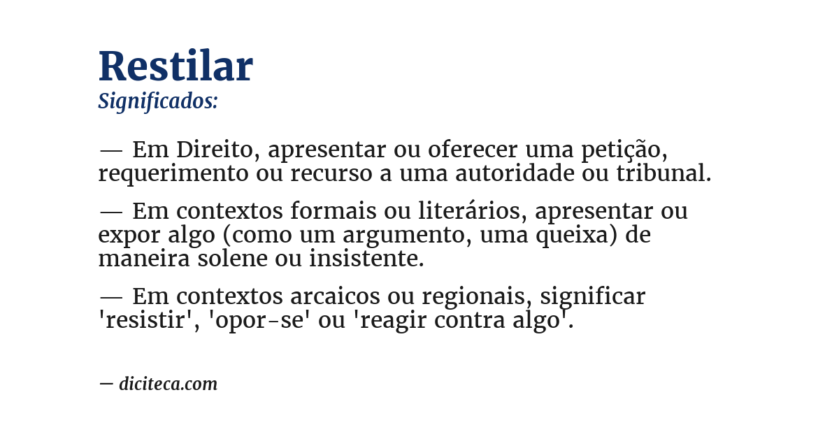 Significado de restilar