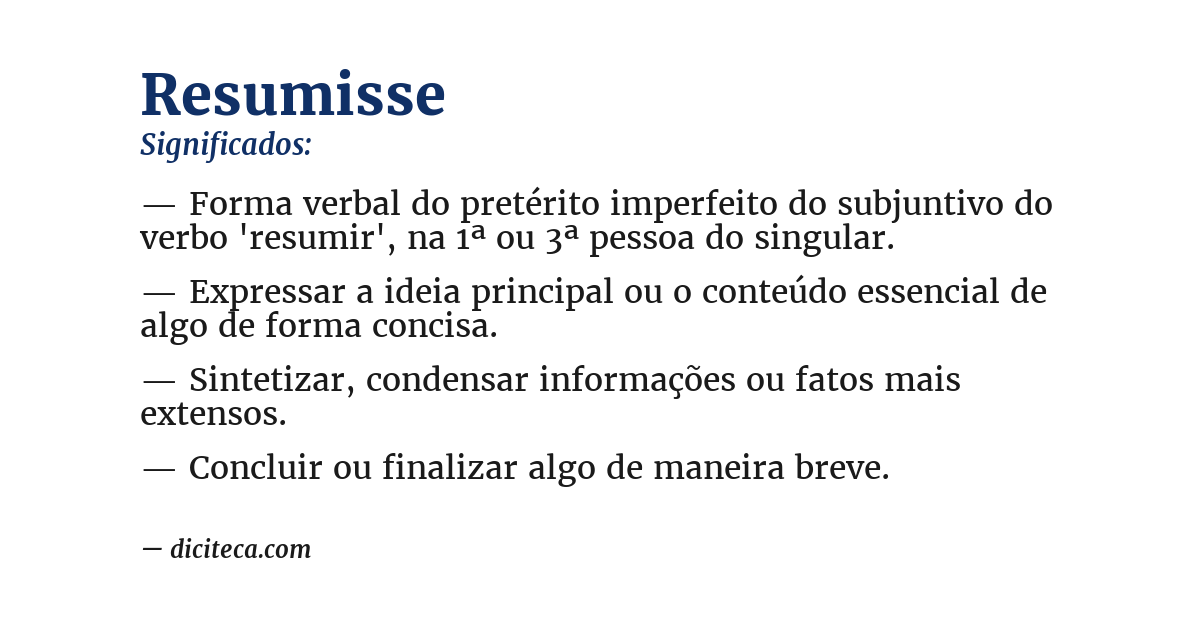Significado de resumisse