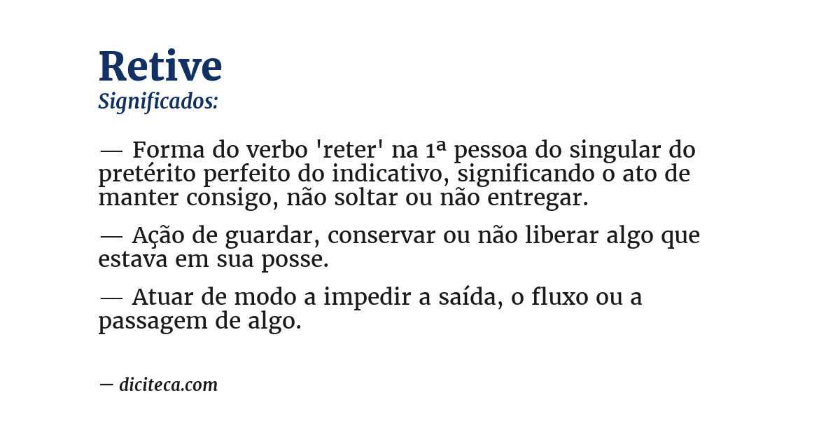 Significado de retive
