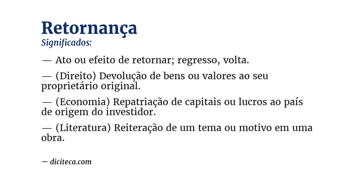 Significado de retornança