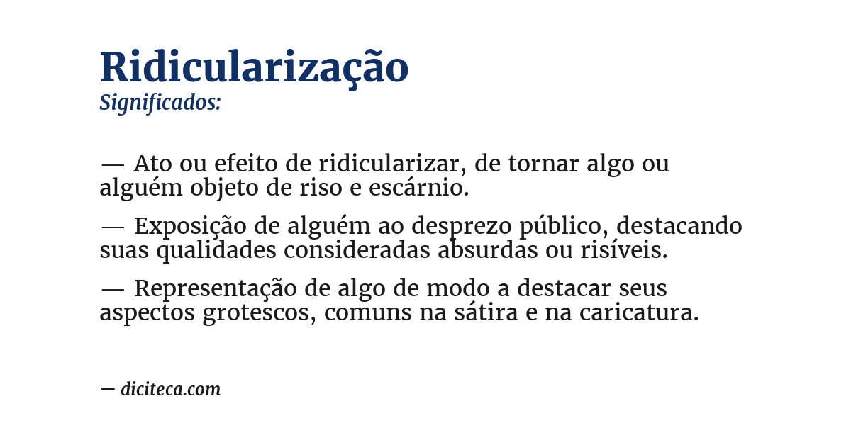 Significado de ridicularização