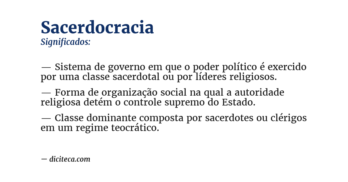 Significado de sacerdocracia