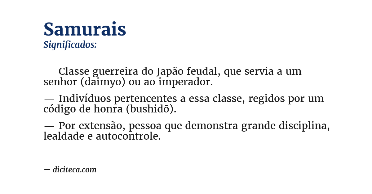 Significado de samurais
