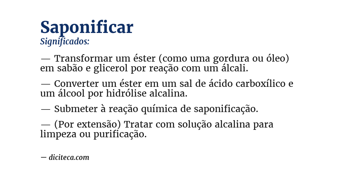 Significado de saponificar