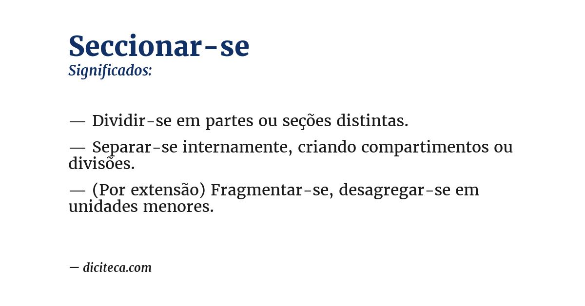 Significado de seccionar-se