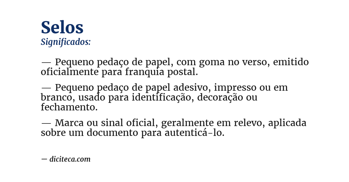 Significado de selos