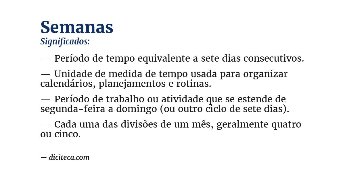 Significado de semanas