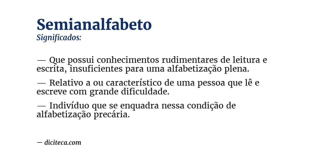 Significado de semianalfabeto
