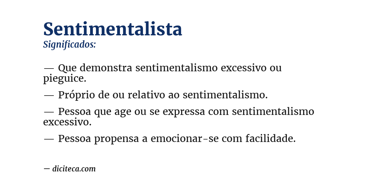 Significado de sentimentalista
