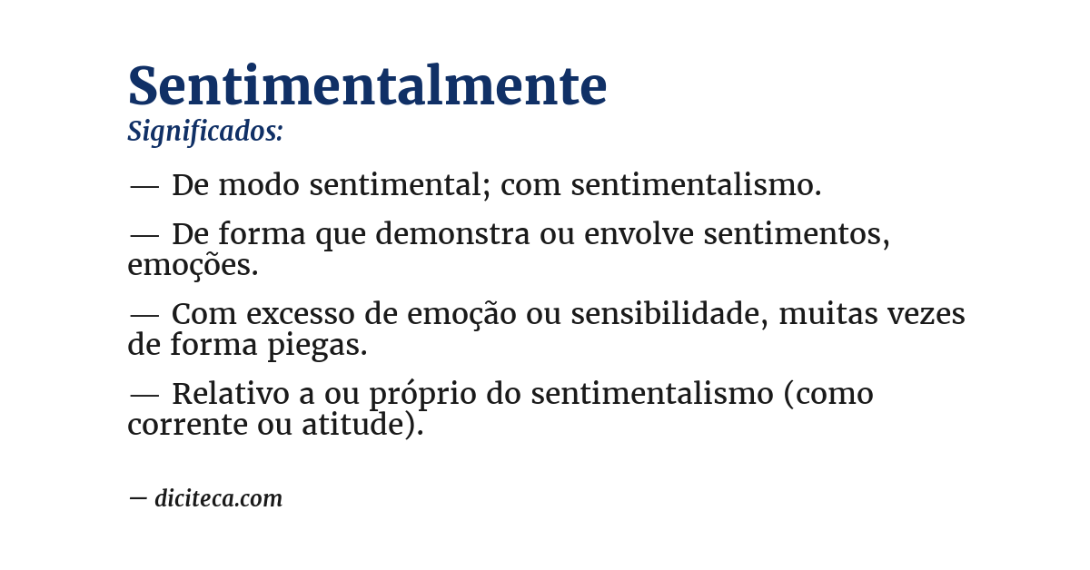 Significado de sentimentalmente