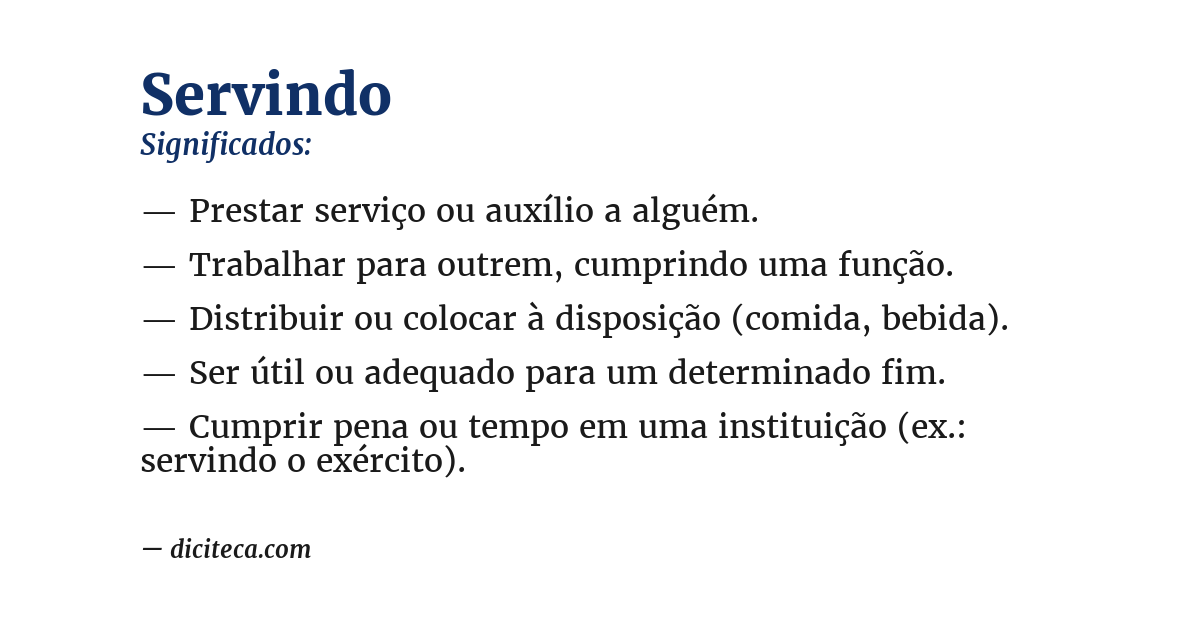 Significado de servindo