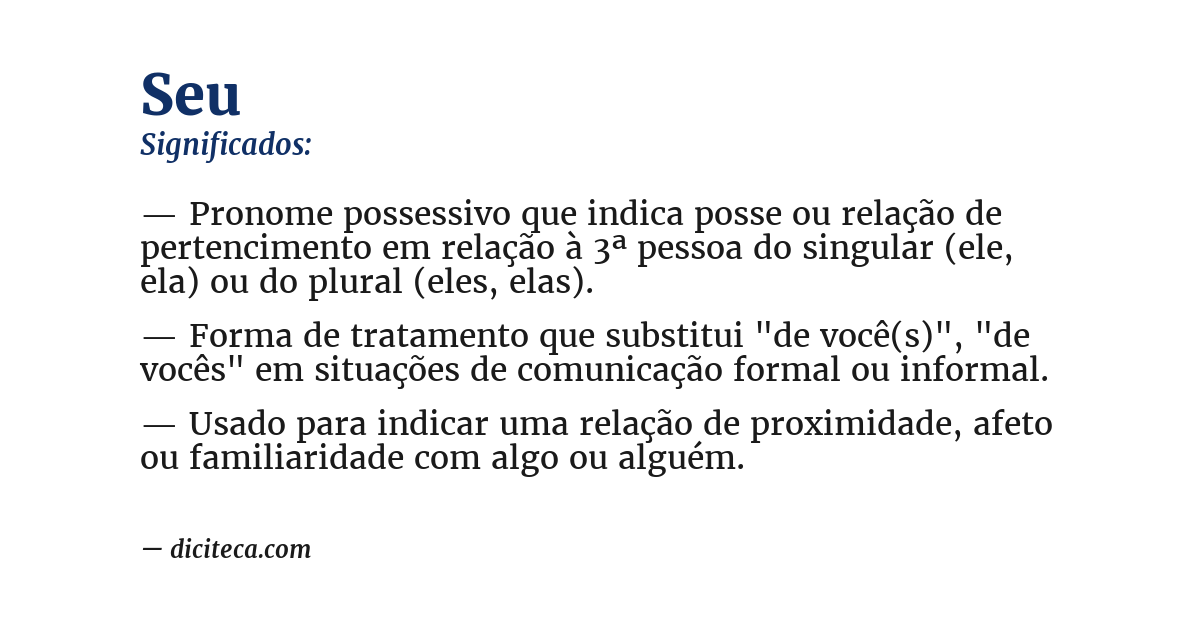Significado de seu