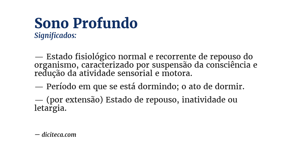 Significado de sono profundo
