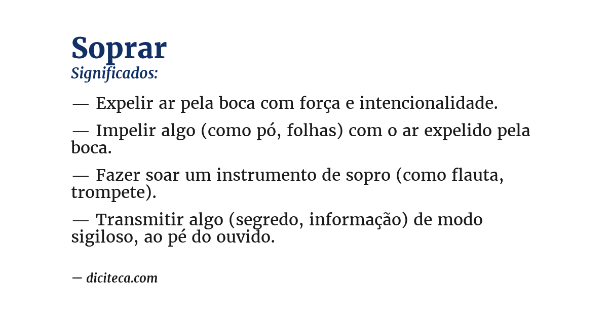 Significado de soprar