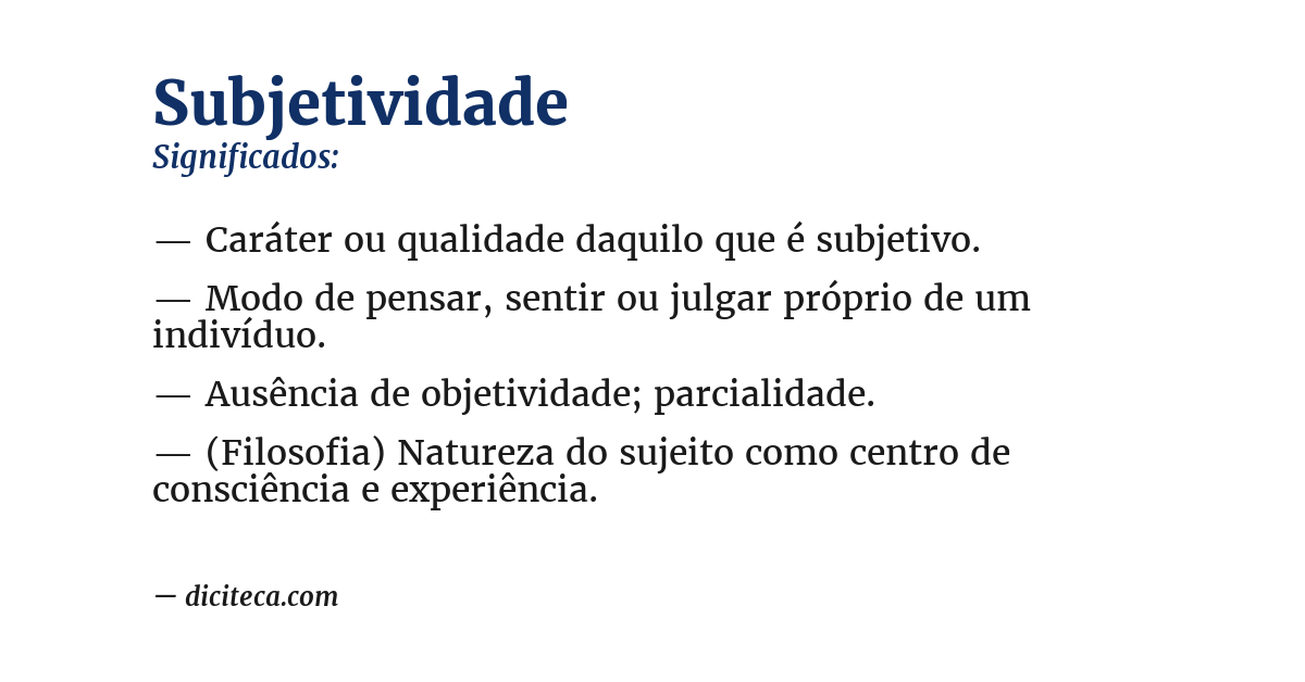 Significado de subjetividade