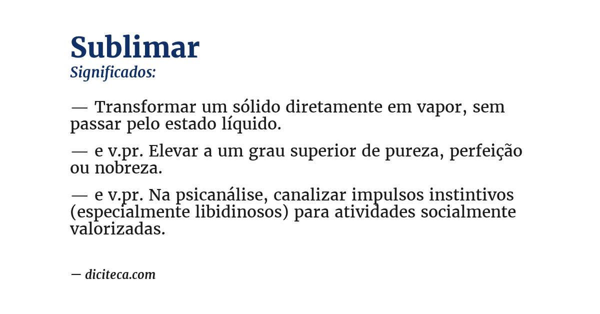 Significado de sublimar