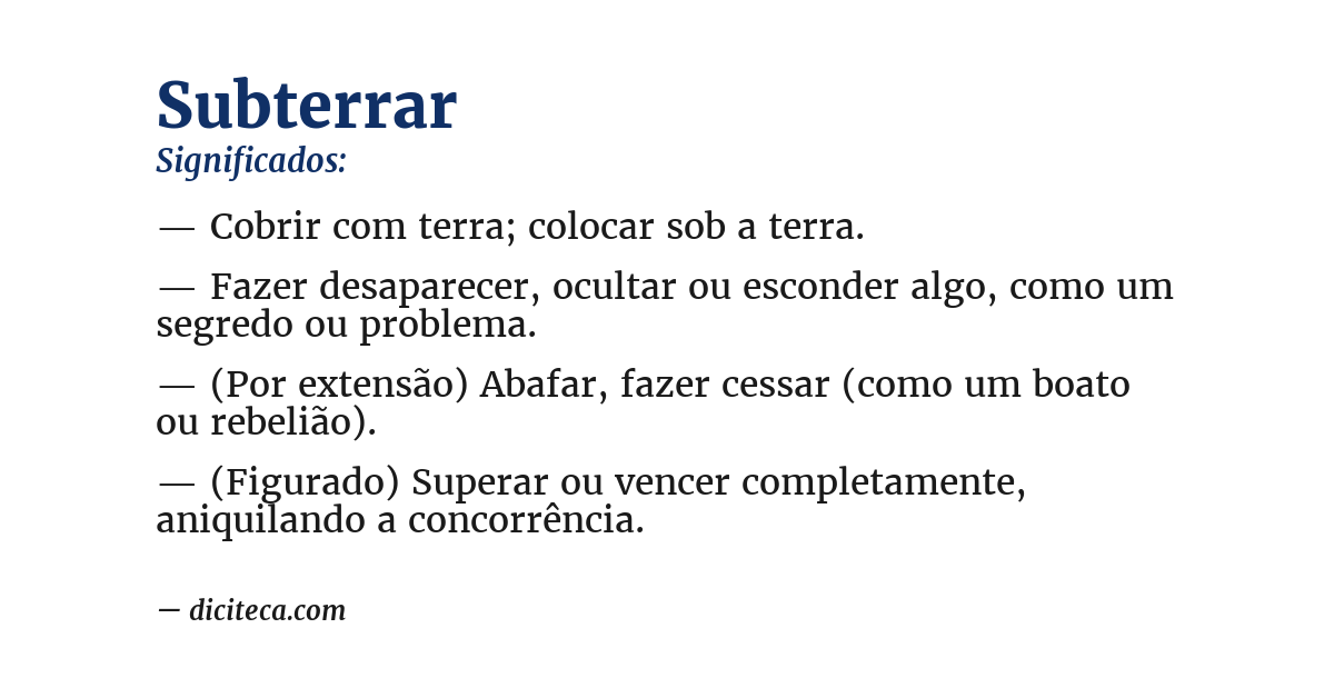 Significado de subterrar
