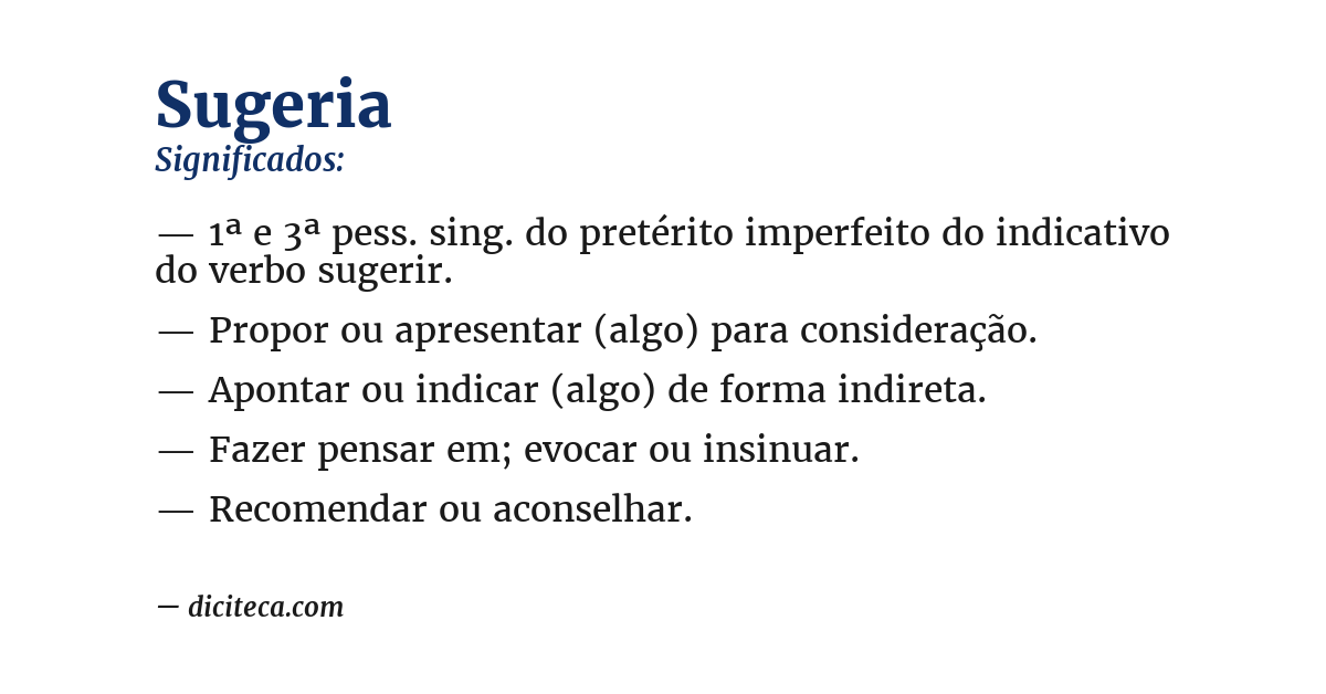 Significado de sugeria