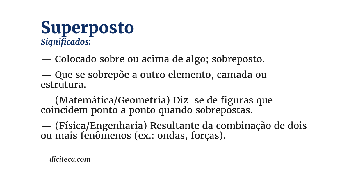 Significado de superposto