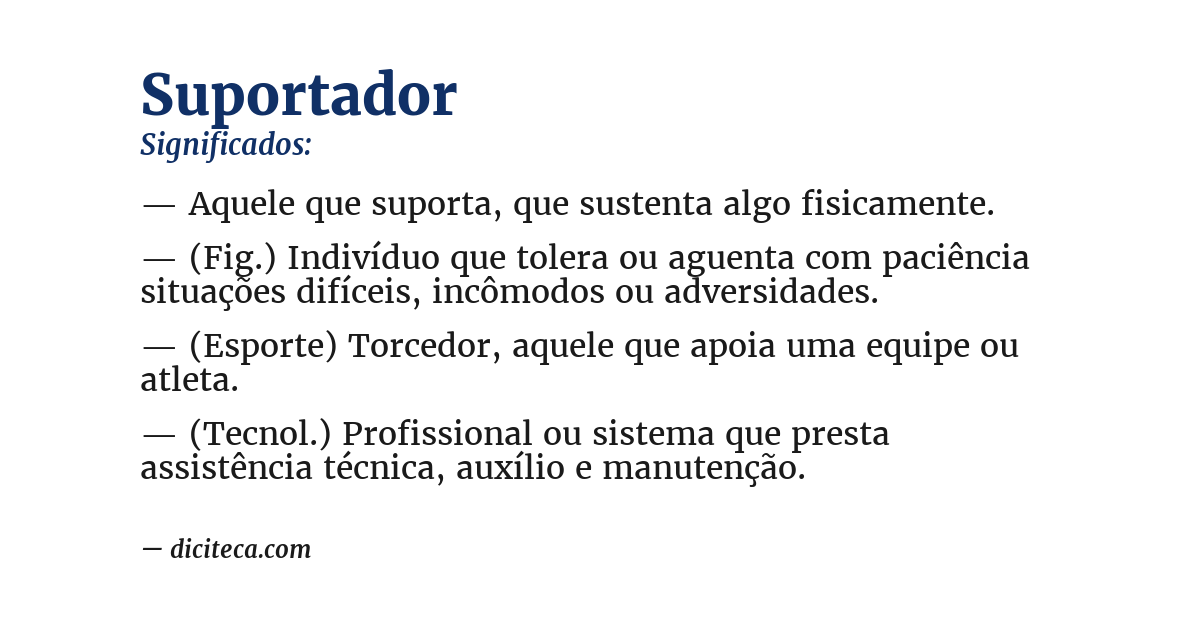 Significado de suportador