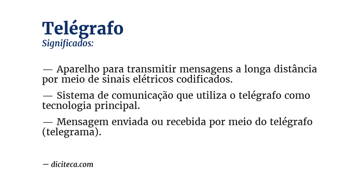 Significado de telégrafo