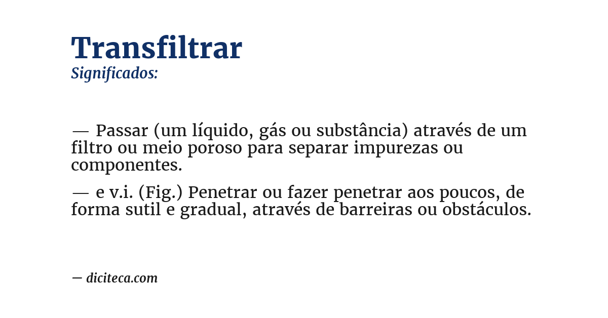 Significado de transfiltrar