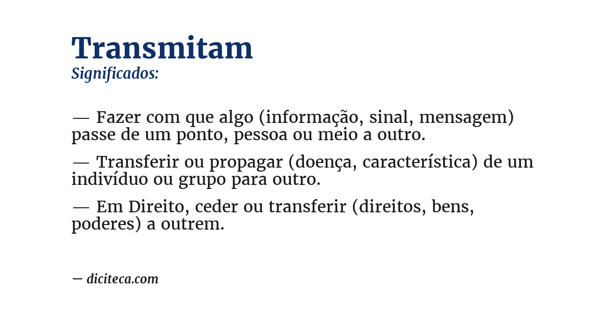 Significado de transmitam
