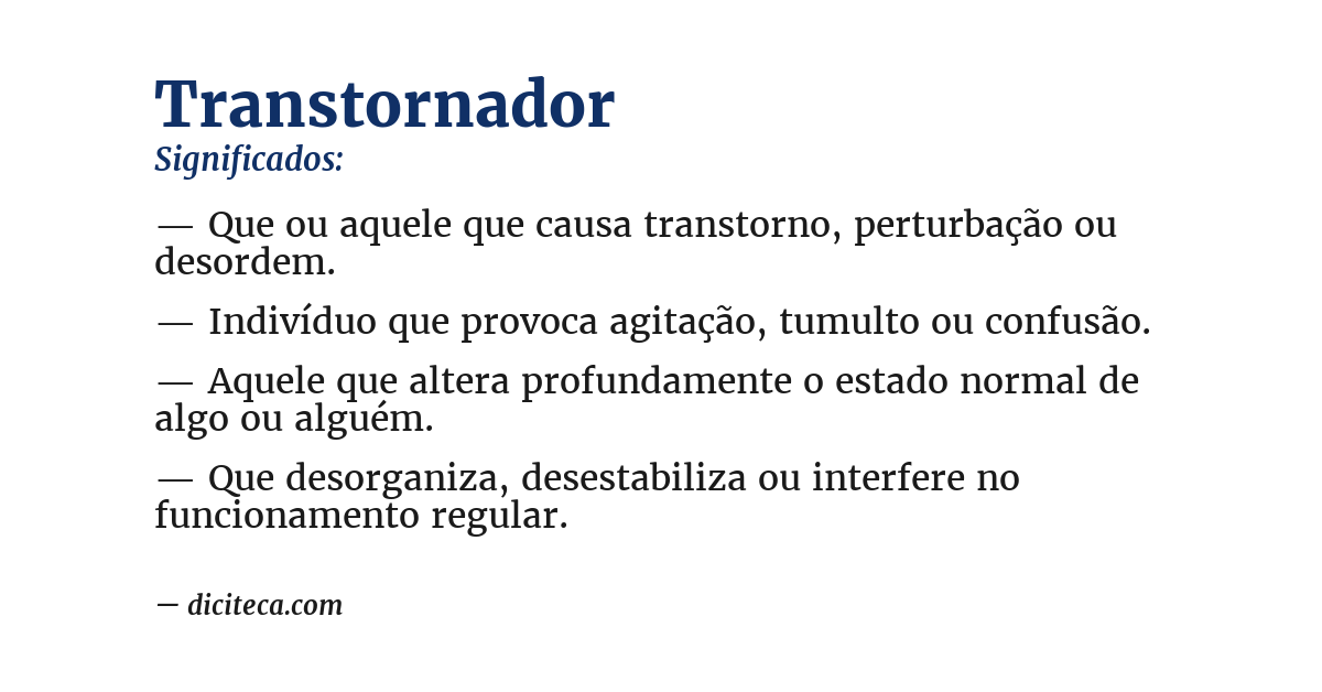 Significado de transtornador