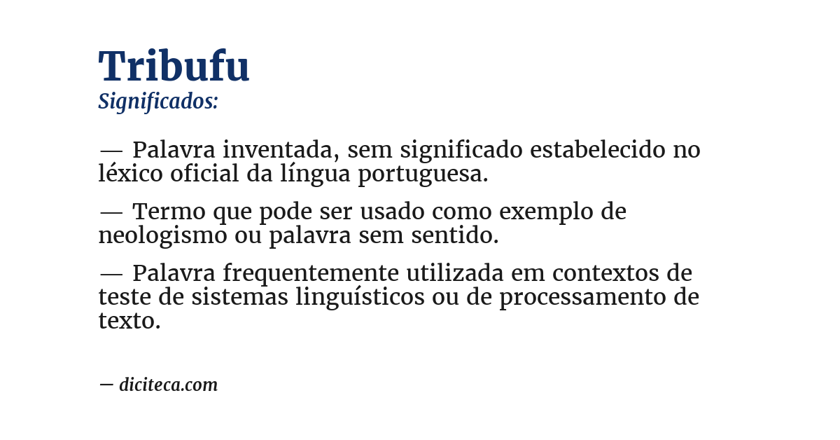 Significado de tribufu