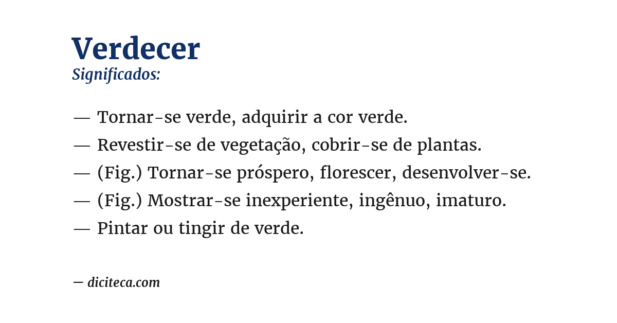 Significado de verdecer