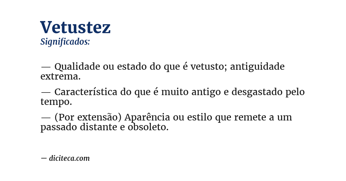 Significado de vetustez