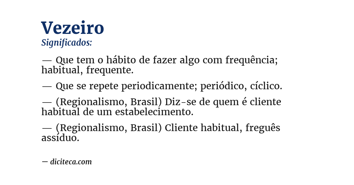 Significado de vezeiro