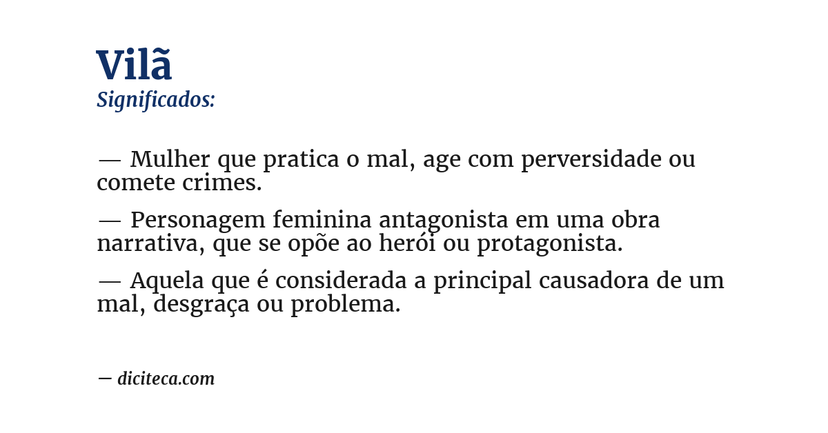 Significado de vilã