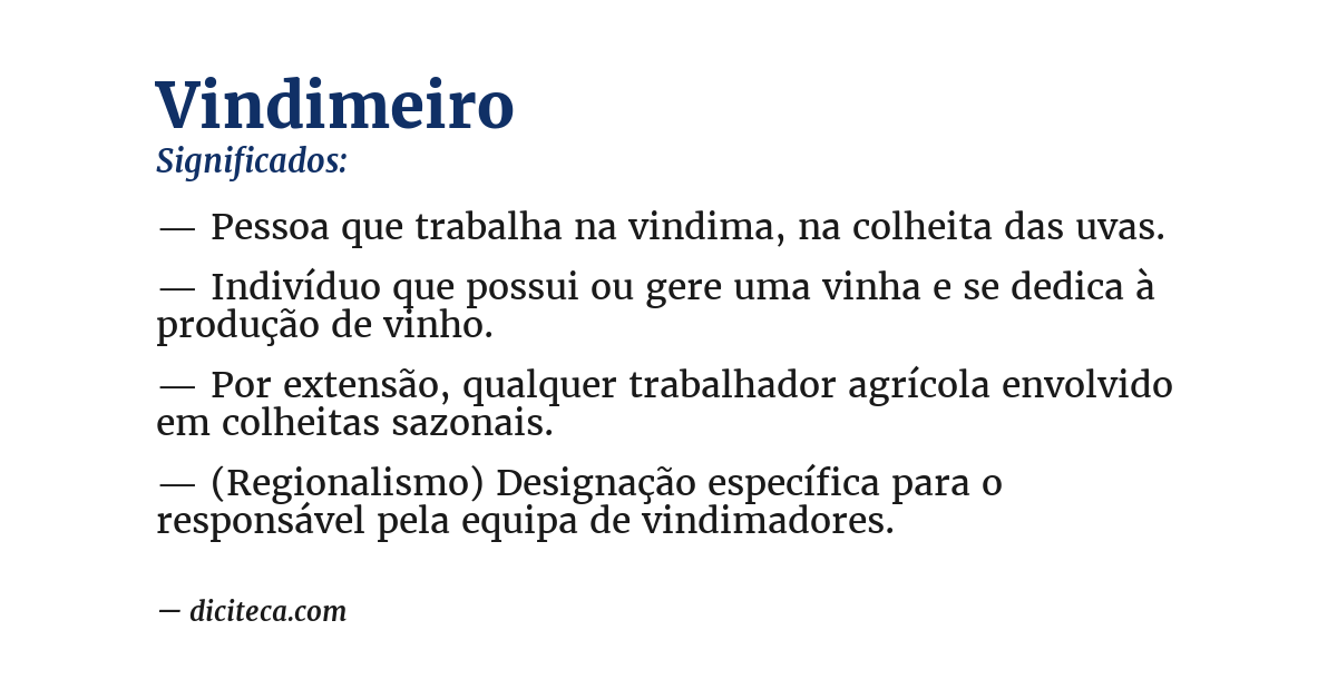 Significado de vindimeiro