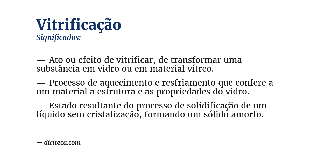 Significado de vitrificação