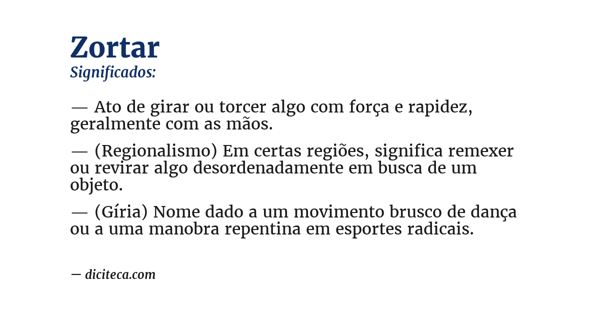 Significado de zortar