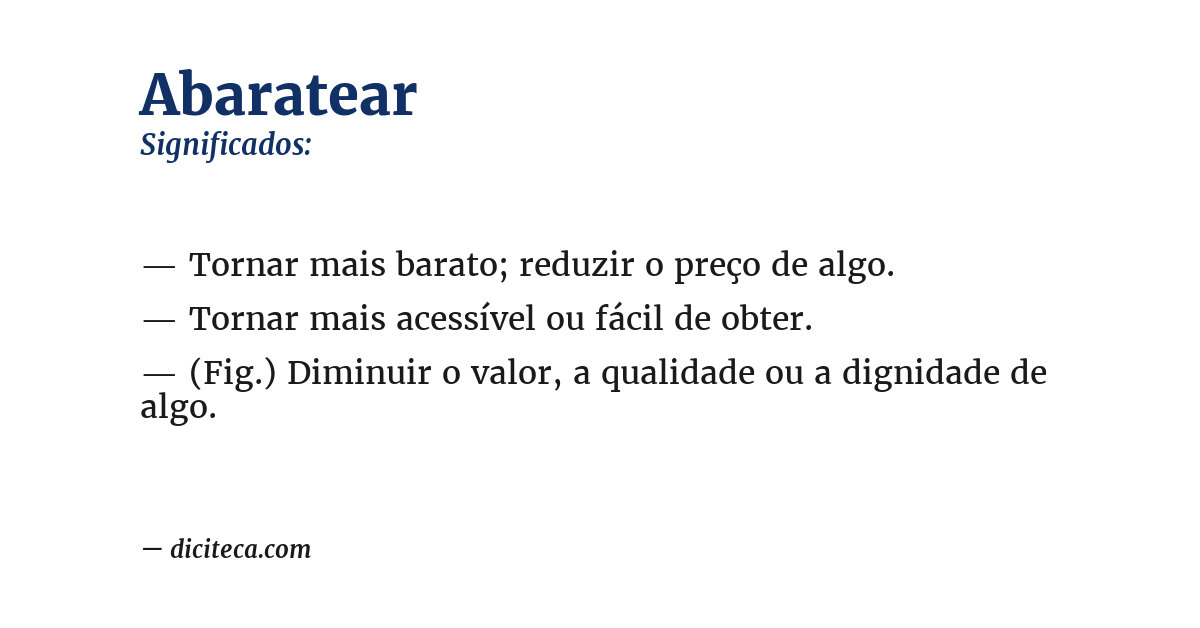 Significado de abaratear