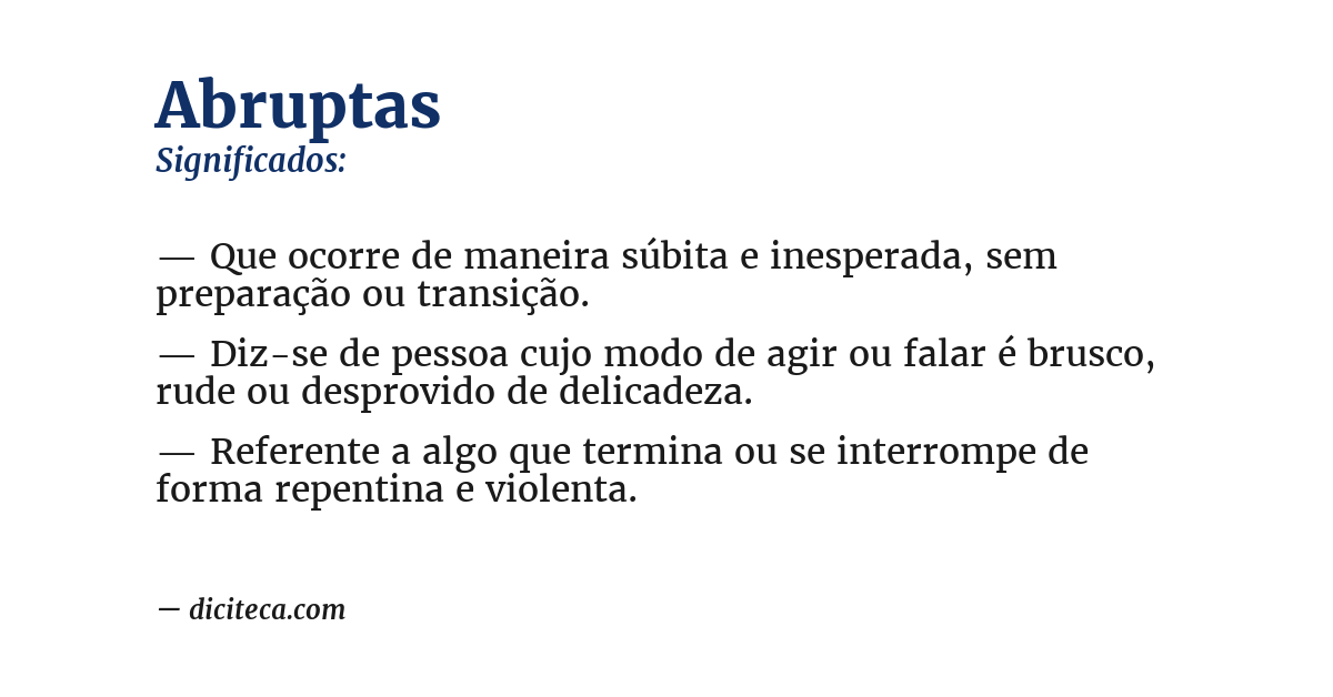 Significado de abruptas