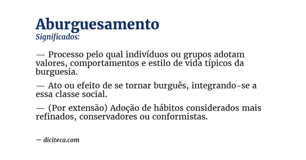 Significado de aburguesamento