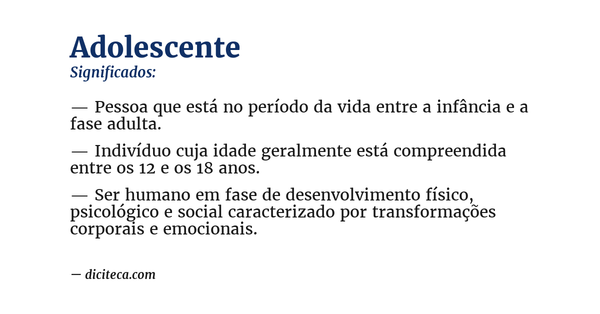 Significado de adolescente
