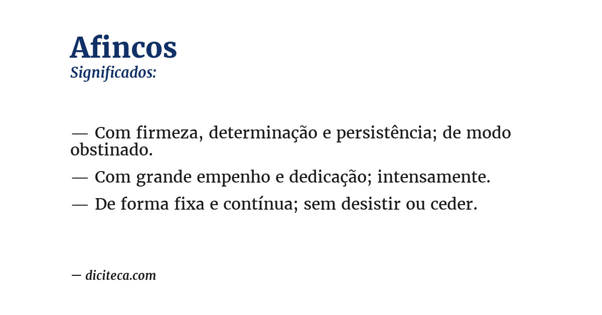 Significado de afincos