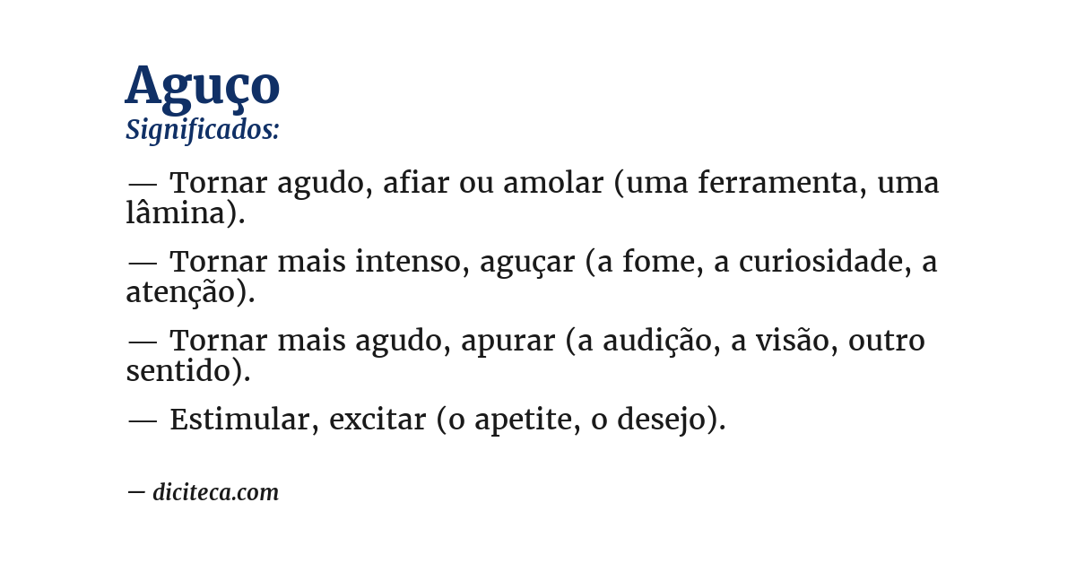 Significado de aguço