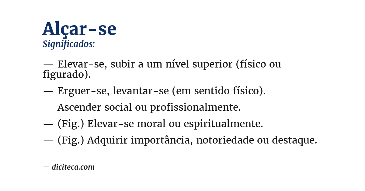 Significado de alçar-se