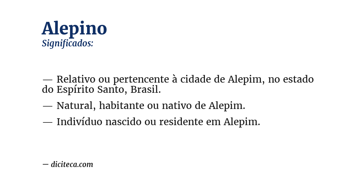 Significado de alepino