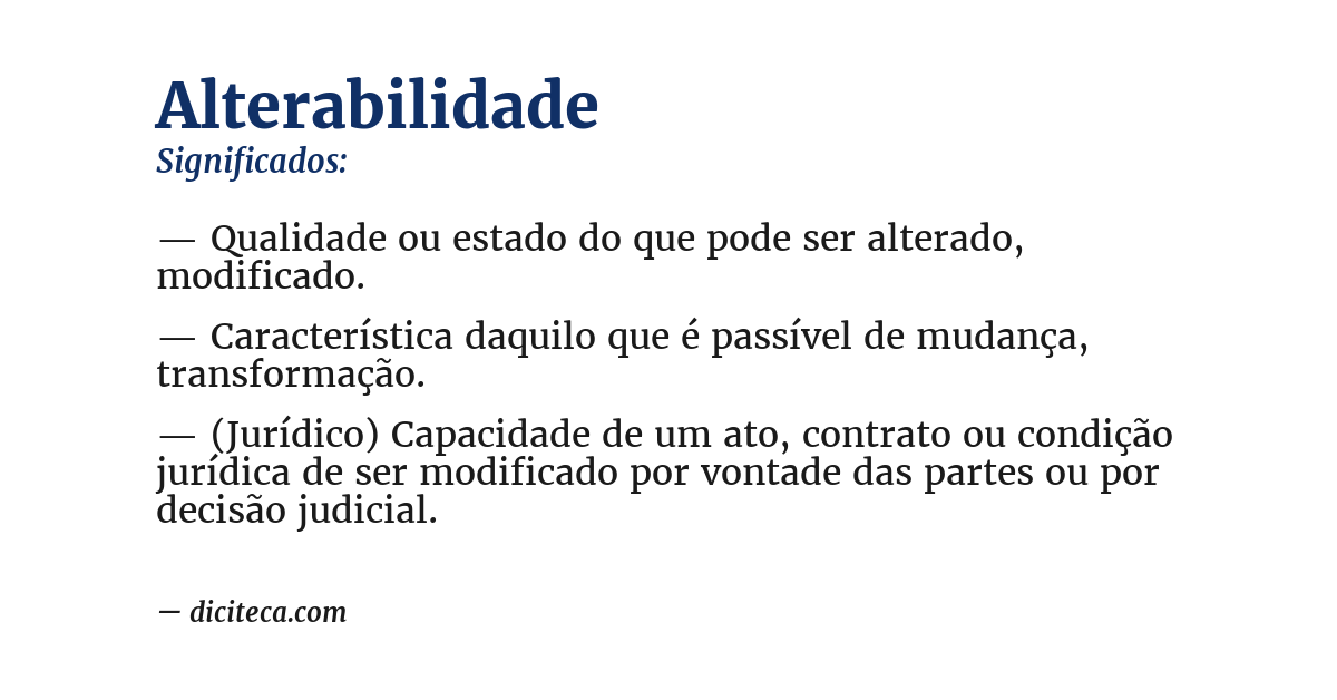 Significado de alterabilidade