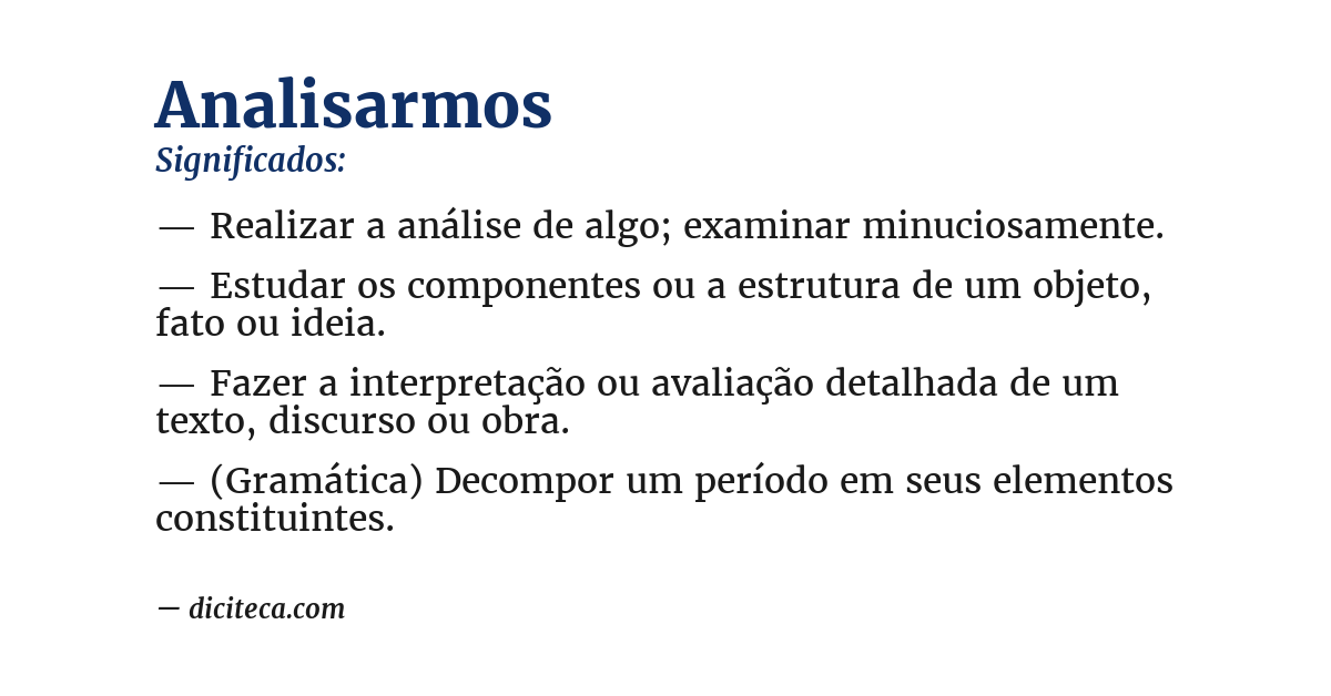 Significado de analisarmos